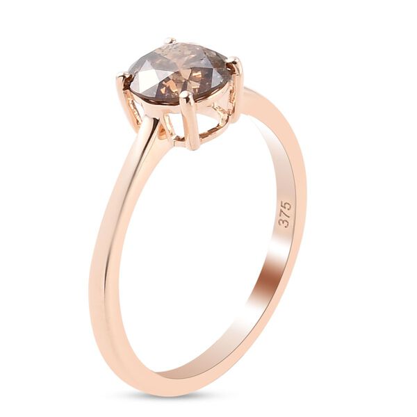 Close Out Deal Nat&uuml;rlicher Champagner Diamant zertifiziert I2-I3 Solit&auml;r Ring 375 Ros&eacute;gold image number 5