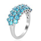 Neon Apatit Cluster Ring 925 Silber Platin-Überzug image number 3