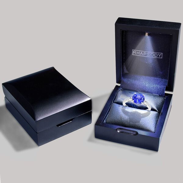 RHAPSODY zertifiziert und gepr&uuml;ft AAAA Tansanit und Diamant Ring in 950 Platin - 3,51 ct. image number 5
