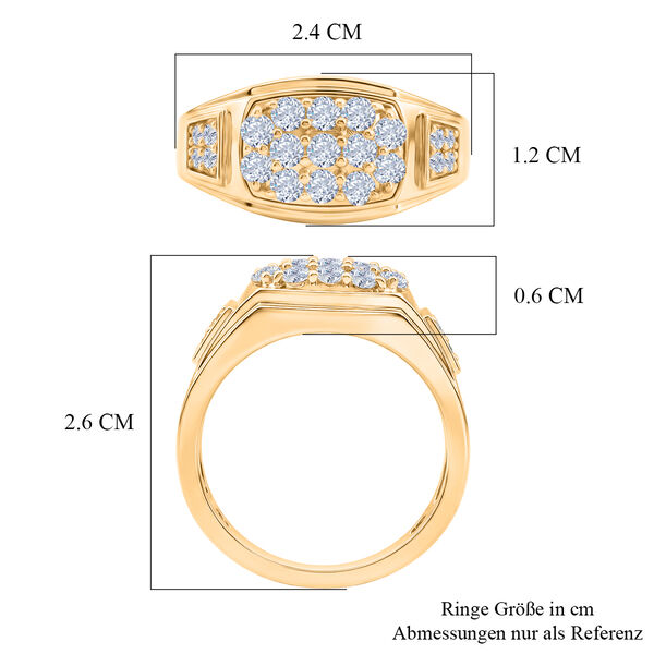 EverTrue Moissanit Herrenring, Messing mit Gelbgold E-Beschichtung - 0,79 ct. image number 7