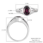 Rhodolith Granat und Zirkon Ring 925 Silber Platin-Überzug image number 5