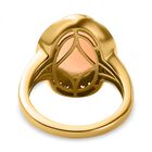Natürlicher, äthiopischer Welo Opal und weißer Zirkon-Ring, 925 Silber vergoldet (Größe 17.00) ca. 3.71 ct image number 5