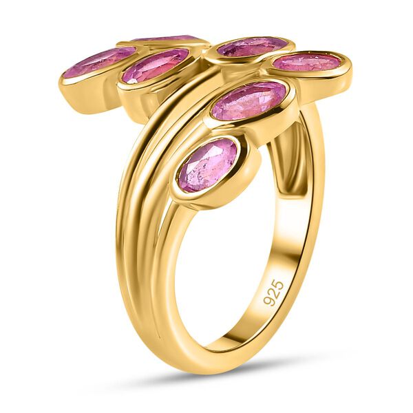 Ilakaka Rosa Saphir (Fissure gefüllt) Ring, 925 Silber vergoldet (Größe 19.00) ca. 3.11 ct image number 5