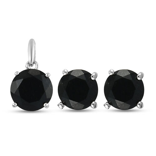 2er-Set - Schwarze Turmalin-Ohrstecker und Anhänger - 3,03 ct. image number 0