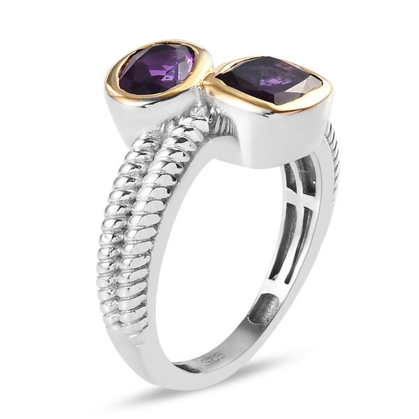 Lusaka Amethyst Bypass Ring 925 Silber Bicolor image number 5