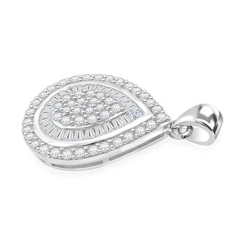 LUSTRO STELLA - Wei&szlig;er Zirkonia Anh&auml;nger 925 Silber rhodiniert