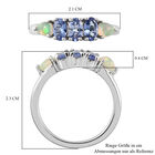 Tansanit und natürlicher, äthiopischer Opal-Ring, 925 Silber platiniert  ca. 0,86 ct image number 6