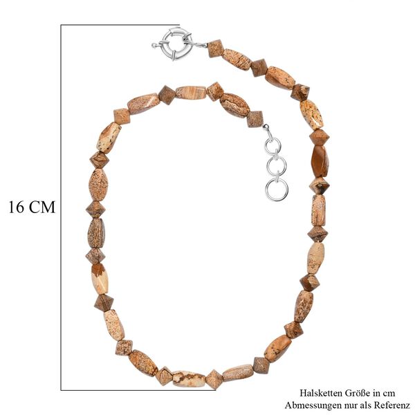 Bild Jasper Halskette ca. 45 cm Nickelfreies Messing platiniert ca. 195.00 ct image number 6