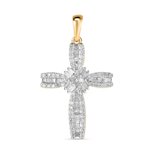 Weißer Diamant P Anhänger 925 Silber Gelbgold Vermeil ca. 0.50 ct image number 0