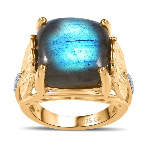 GP Italian Garden Kollektion- AAA Labradorit, Zirkon und Kanchanaburi blauer Saphir-Ring - 14,77 ct. image number 5