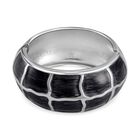 Emaillierter Gitternetz-Muster-Armreif, ca. 18 cm, ca. 87,60g Schwarz