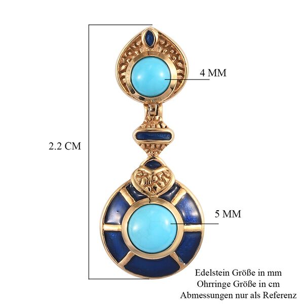 Nat&uuml;rliche Sleeping Beauty T&uuml;rkis emaillierte Ohrh&auml;nger in Silber, 1,28 ct. image number 5