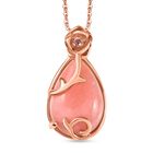 Herzklang - D joy AA Vinicunca-Peruanischer Opal, Lotus Granat Anhänger mit Kette 925 Silber 750 rosévergoldet ca. 2.30 ct