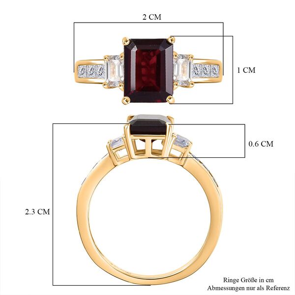 D'Joy nat&uuml;rlicher Rhodolith Granat und Zirkon Ring - 3,19 ct. image number 7