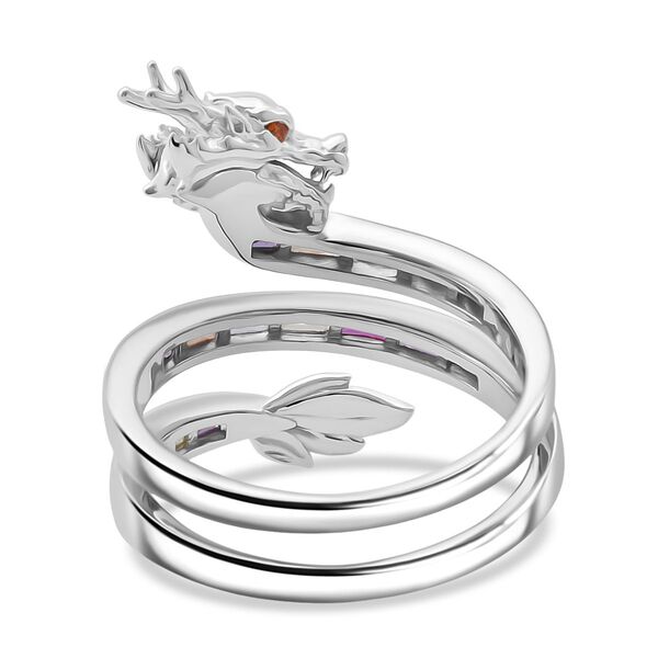 LUSTRO STELLA -  Mehrfarbiger Zirkonia, Gr&uuml;ner Zirkonia Ring 925 Silber rhodiniert (Gr&ouml;&szlig;e 21.00) 1.26 ct image number 5