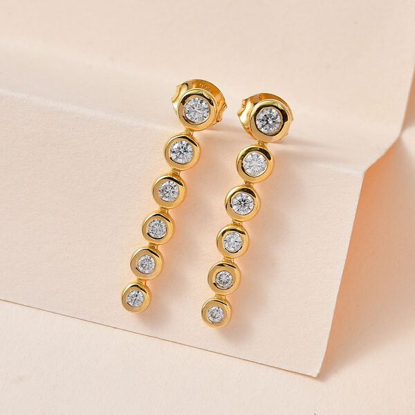 Moissanit Ohrringe, ca. 0.74 ct image number 6