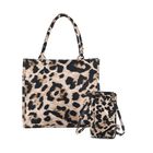 Leopardenmuster Set, Shopper und Handy Umhängetasche, 40 x 12 x 35 cm