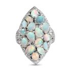 Natürlicher, äthiopischer Welo Opal-Ring, 925 Silber platiniert (Größe 20.00) ca. 4.31 ct