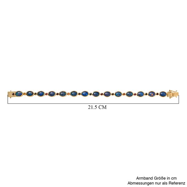 Boulder Opal Triplette, Mehrfarbig-Turmalin Armband ca. 19 cm 925 Silber 750 Gelb Vermeil ca. 14,01 ct. image number 5