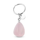Rosenquarz Schlüsselanhänger, silberfarben ca. 67,00 ct
