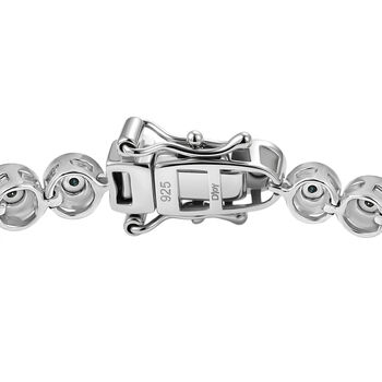 D'Joy blaues Diamant 19cm Armband, 925 Silber rhodiniert - 0,25 ct.