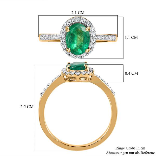 AAA Kagem sambischer Smaragd und Diamant-Ring - 1,29 ct. image number 7