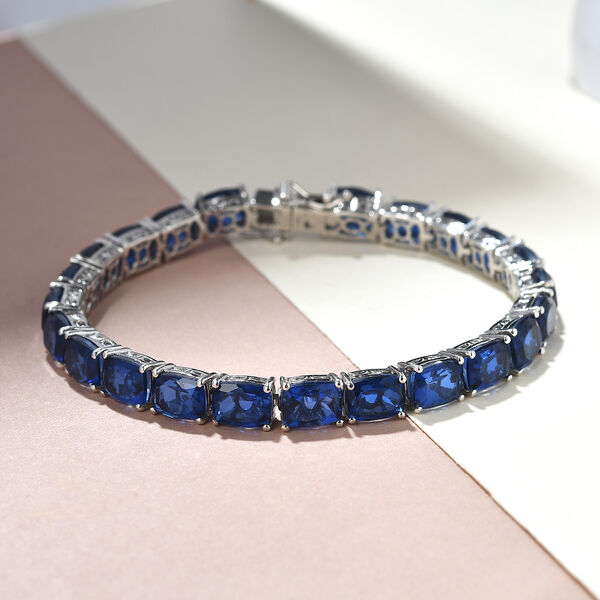 Ceylonfarbenes Quarz-Armband, 20 cm, 925 Silber platiniert - 34,45 ct. image number 2