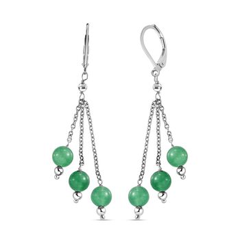 Gr&uuml;ner Quarz Ohrringe Edelstahl rhodiniert ca. 10.00 ct