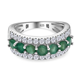 Kagem sambischer Smaragd und Zirkon-Ring - 2,04 ct.