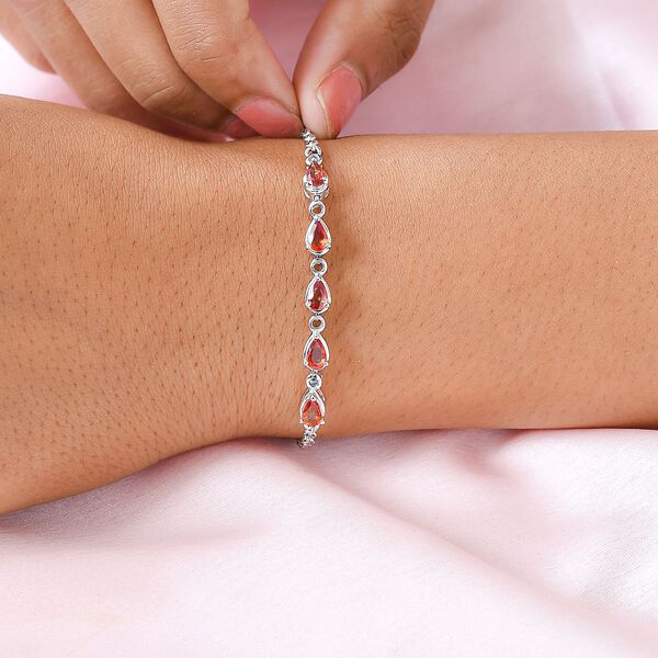 Oranges Saphir-Armband, 19 cm - 1,14 ct. image number 3