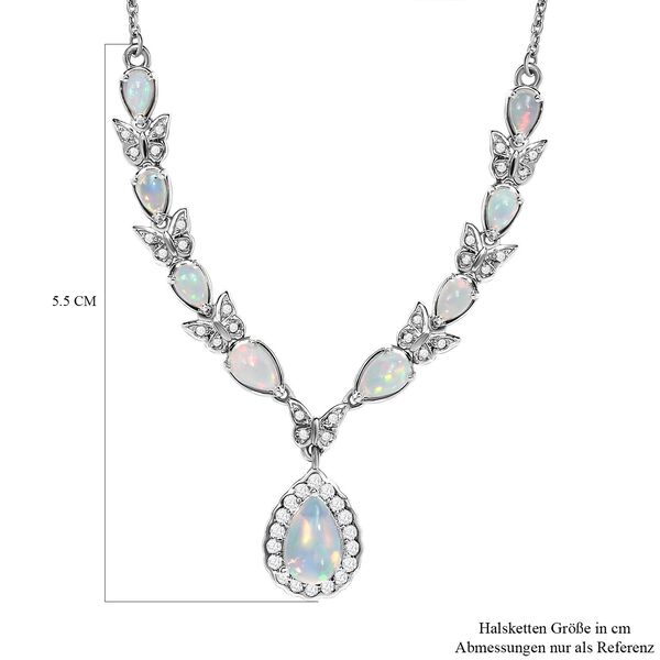 AA Nat&uuml;rliche, &auml;thiopische Welo Opal Halskette, ca. 45 cm, 925 Silber platiniert ca. 2.60 ct image number 6