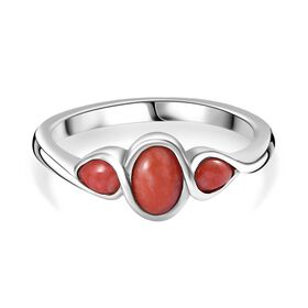 AAA Oregon Sonnenaufgang Pfirsich Opal Ring, 925 Silber platiniert (Größe 18.00) ca. 0.59 ct