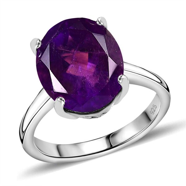 AA Afrikanischer Amethyst Ring, 925 Silber platiniert (Größe 18.00) ca. 4.27 ct image number 4
