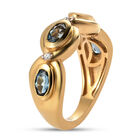 London Blau Topas und Zirkon Ring 925 Silber vergoldet  ca. 1,20 ct image number 4