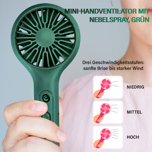 Mini-Handventilator mit Nebelspray, Schwarz image number 12