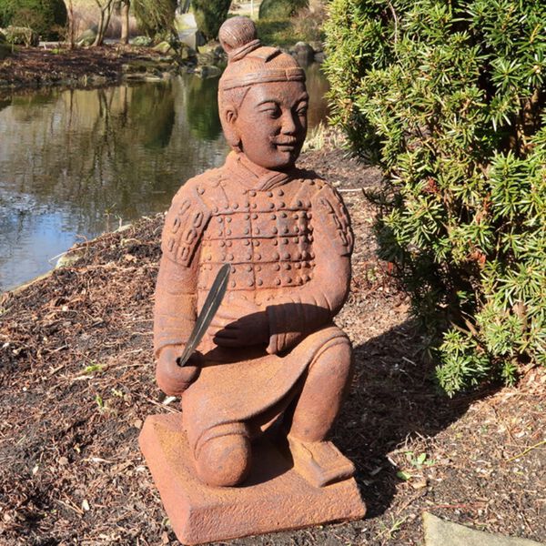 Japanische Samurai Figur, Gr&ouml;&szlig;e 56x23x24 cm, Braun