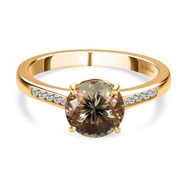 ILIANA 100 Facetten AAA Turkizit und Diamant-Ring, 750 Gold (Gr&ouml;&szlig;e 18.00) ca. 2.44 ct