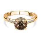 ILIANA 100 Facetten AAA Turkizit und Diamant-Ring, 750 Gold (Größe 18.00) ca. 2.44 ct