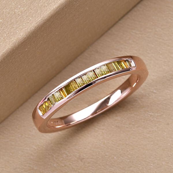 Gelber Diamant-Ring, 925 Silber rosévergoldet - 0,25 ct. image number 1