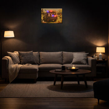 LIVMORE Landschaft Motiv LED Wandbild mit Farbwechsel Lichteffekt 30 x 40 cm