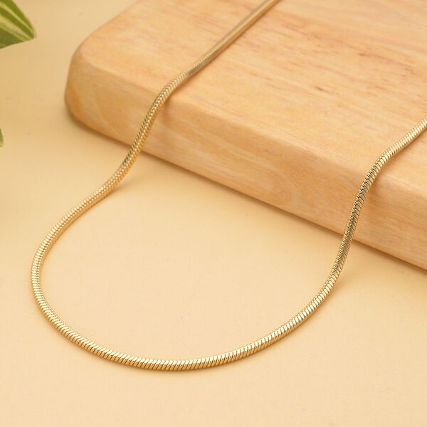 Strukturierte Gliederhalskette, ca. 50 cm, reiner Edelstahl Goldfarben ca. 10,50g image number 2