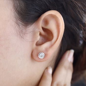 Moissanit Ohrringe, 925 Silber rhodiniert - 0,88 ct.