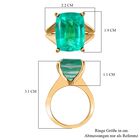 Smaragd-Triplette-Quarz Ring, 925 Silber Gelbgold Vermeil, (Größe 21.00) ca. 13.50 ct image number 6