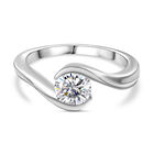 Moissanit-Ring, 925 Silber platiniert (Größe 17.00) ca. 0,76 ct