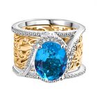 2er Set Karibik Quarz Triplette Ring Set (Größe 16.00), ca. 3.30 ct