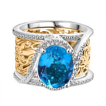 2er Set Karibik Quarz Triplette Ring Set (Gr&ouml;&szlig;e 16.00), ca. 3.30 ct