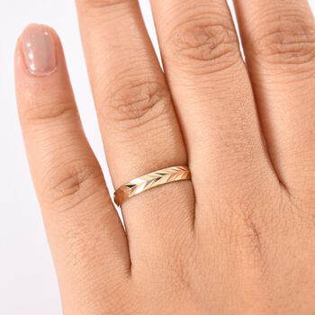 Diamantschliff-Muster Bandring in 375 Gold