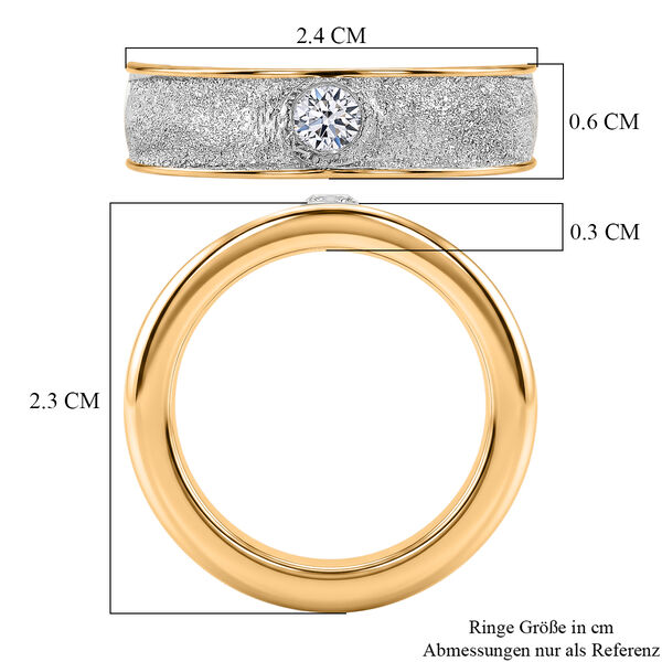 LUXURIANT DIAMOND - Lab Grown Diamant SI-GH Ring 925 Silber Rhodiniert und 750 Gelbgold Vermeil (Gr&ouml;&szlig;e 17.00) ca. 0,20 ct image number 6