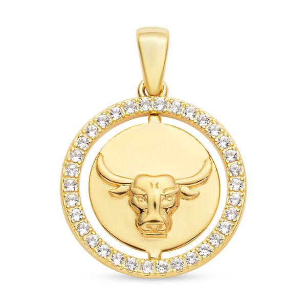 Wei&szlig;er Zirkon Stier-Anh&auml;nger - 0,63 ct.