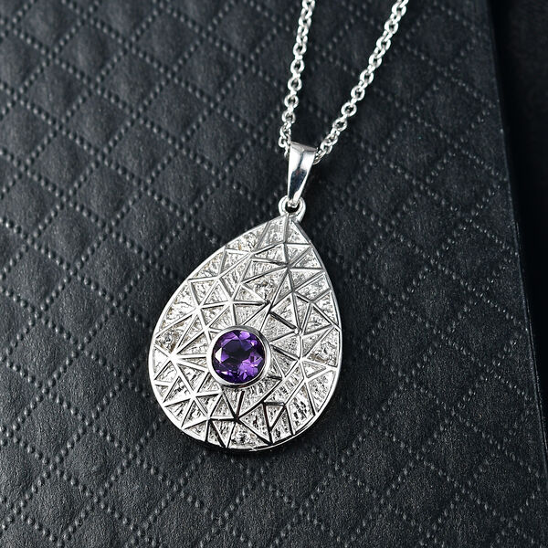 EVER TRUE Bolivianischer Amethyst, Wei&szlig;er Topas Schmuckset ca. 50 cm ca. 0.92 ct image number 1